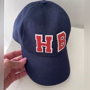Henri Bendel Signature Navy Cap with Red Letters one size